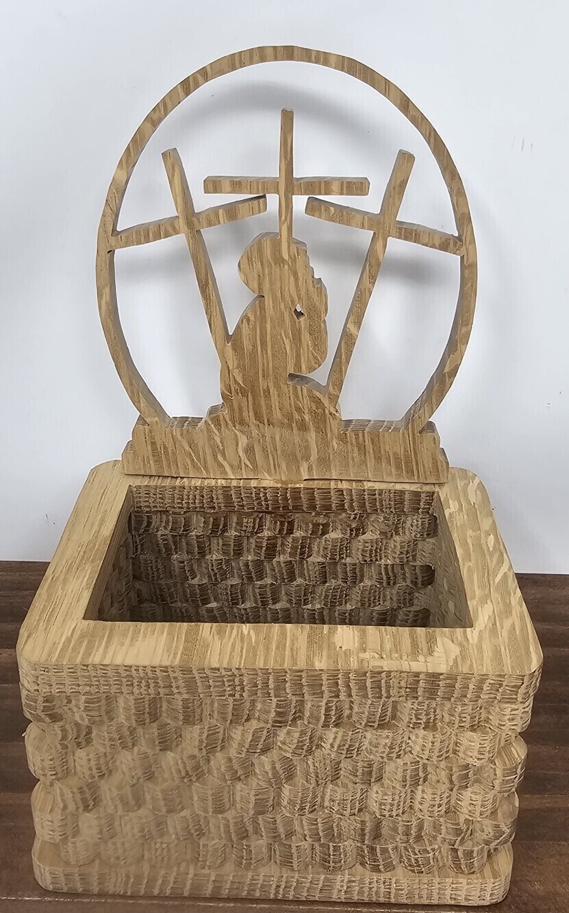 Handmade Wood He Is Risen Easter Resurrection Scene Empty Tomb Christian Basket
